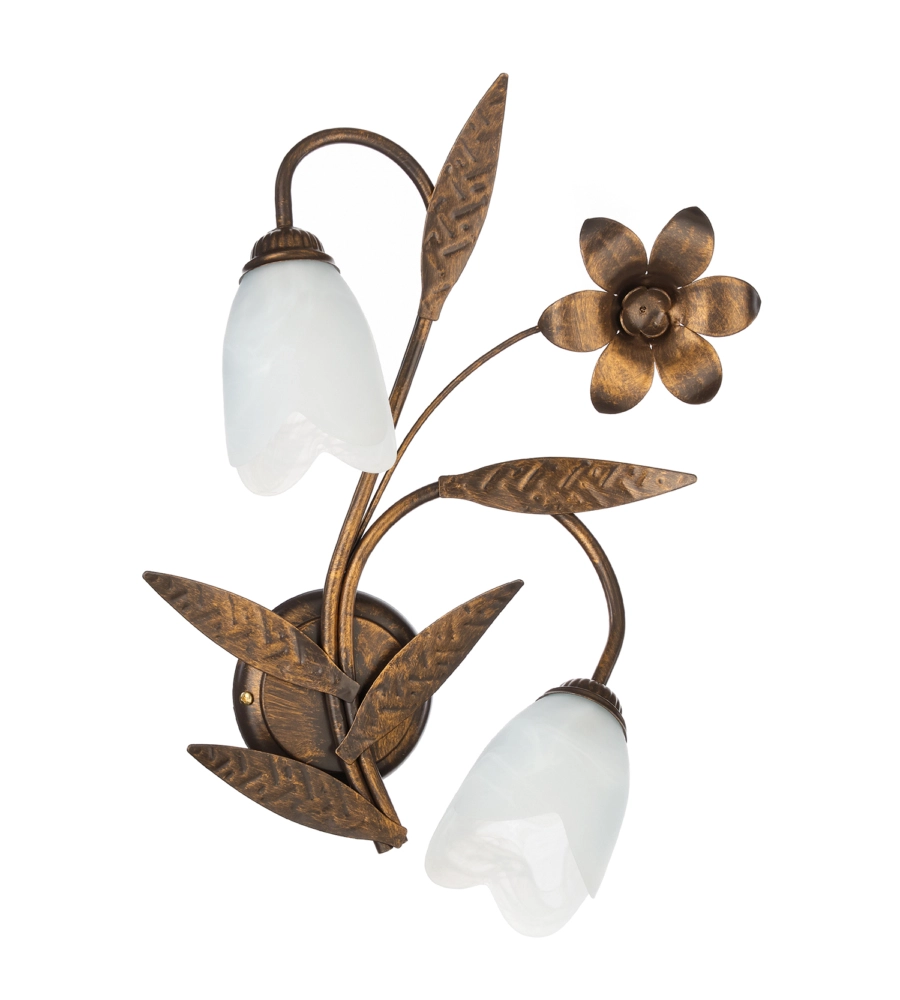 APPLIQUE 2 LUCI ONLI "SONIA" BRONZO E14